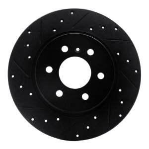 Buick Terraza Brake Rotor (1) - Rear Left - R1 Concepts - Drilled & Slotted - Black - `06-`09